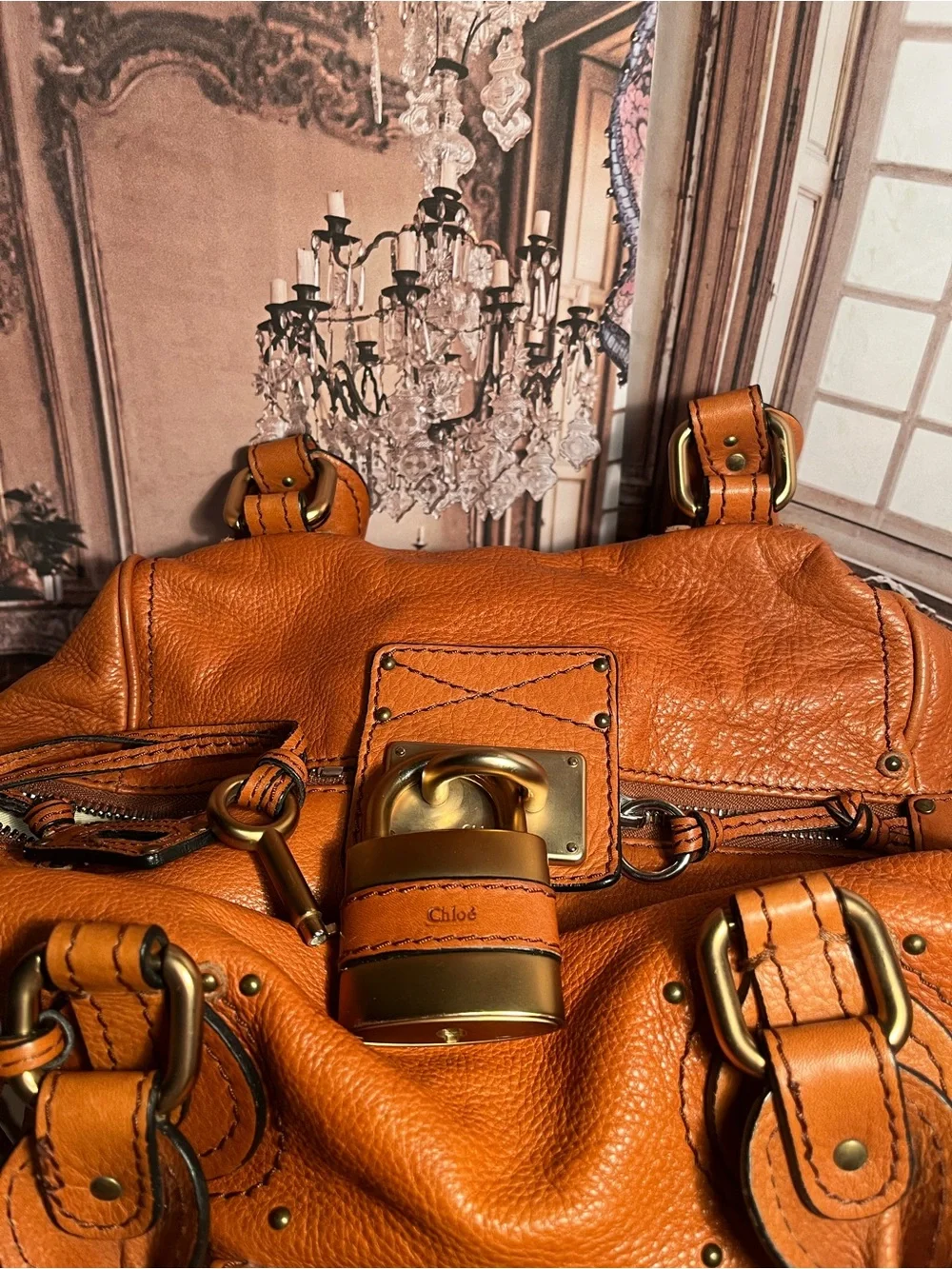 CHLOE PADDINGTON Leather Slouch Shoulder Bag (LOCK & KEY ) ICONIC Early 2000s 🤎 - Picture 14 of 16